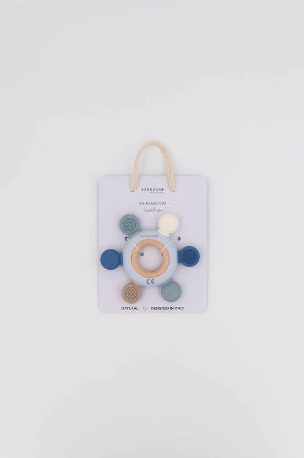 Bamboom Beißring aus Holz und Silikon - BLUE – Bild 2