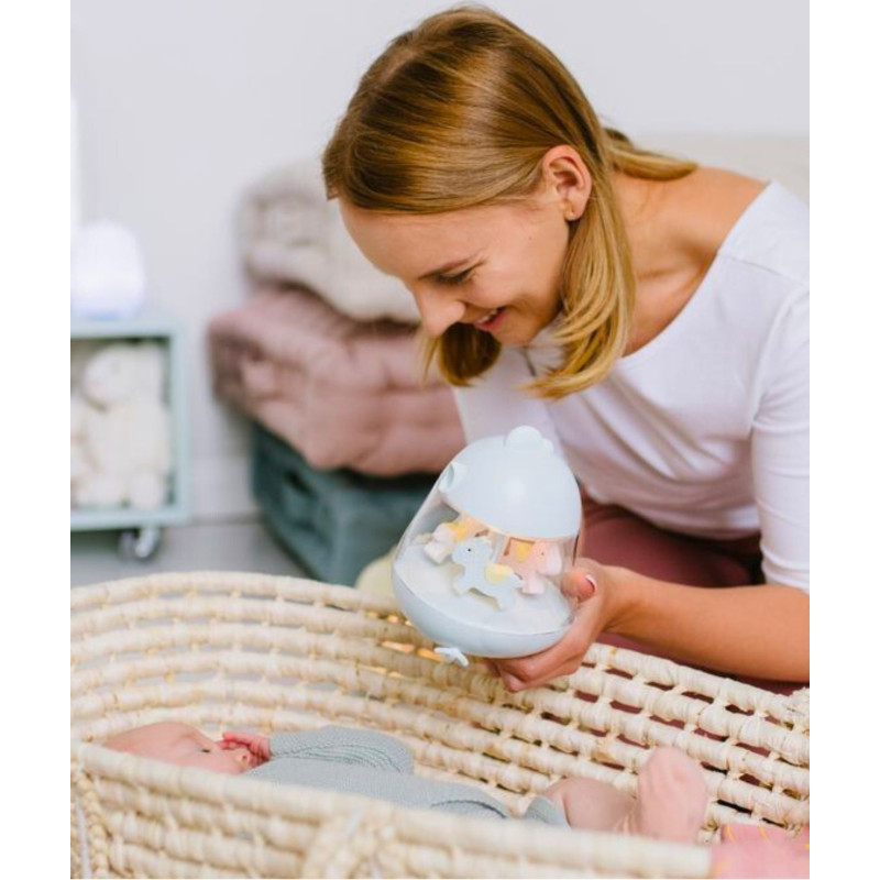 Rabbit&Friends HühnchenLampe mit Karussell-Spieluhr, Blau – Bild 2