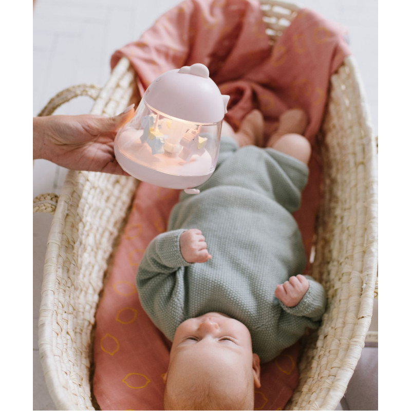 Rabbit&Friends HühnchenLampe mit Karussell-Spieluhr, Rosa – Bild 2