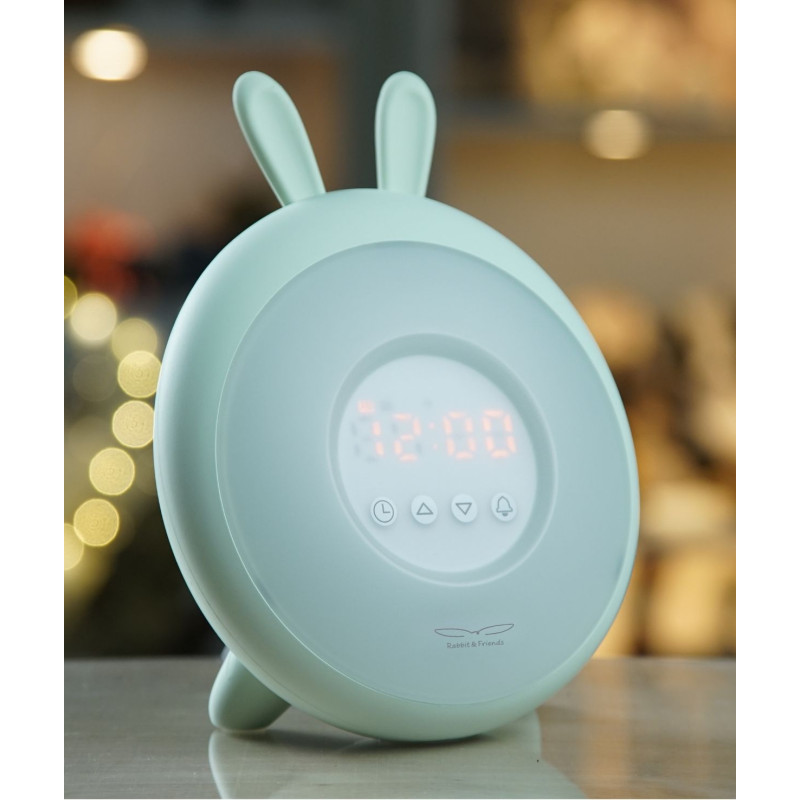Rabbit&Friends Rabbit Wake Up Lampe mit Wecker, Salbeigrün – Bild 5
