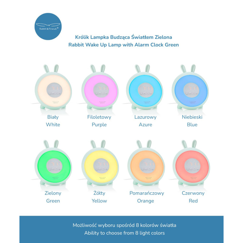 Rabbit&Friends Rabbit Wake Up Lampe mit Wecker, Salbeigrün – Bild 6