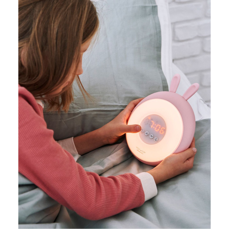 Rabbit&Friends Rabbit Wake Up Lampe mit Wecker, Pink – Bild 2