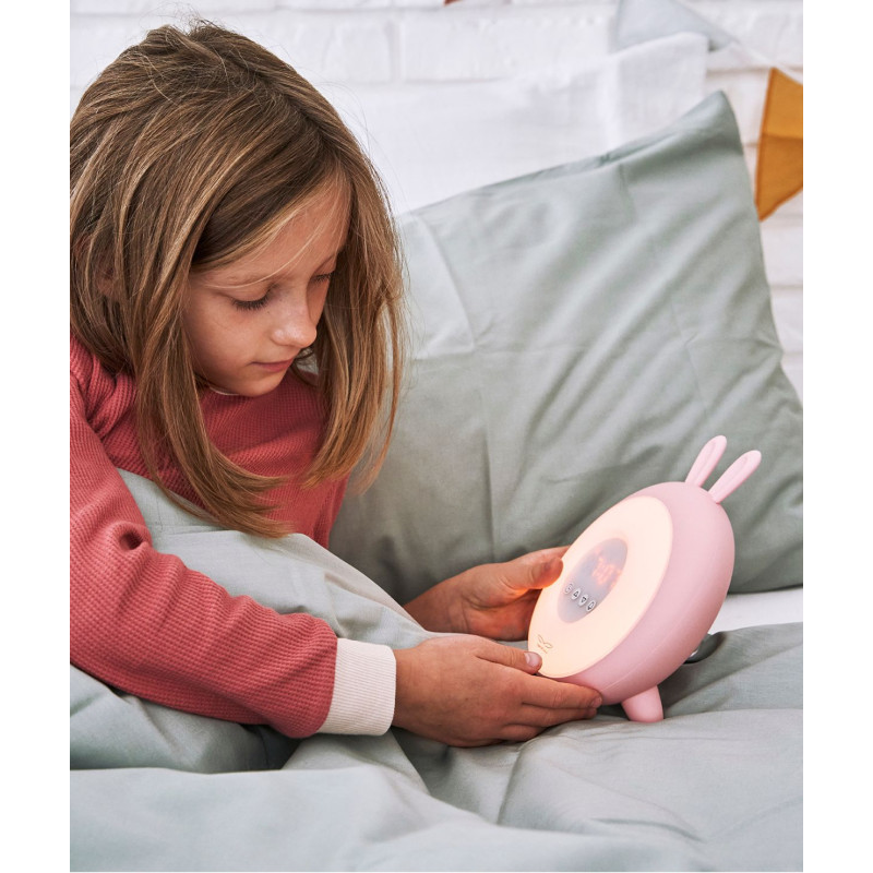 Rabbit&Friends Rabbit Wake Up Lampe mit Wecker, Pink – Bild 3