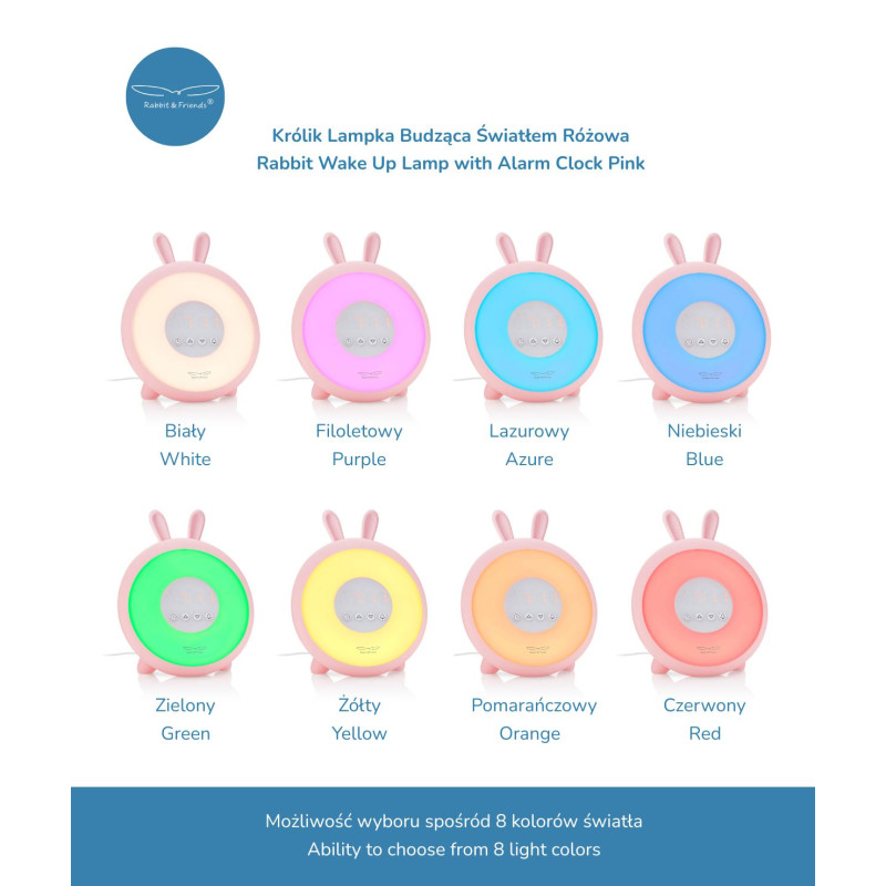 Rabbit&Friends Rabbit Wake Up Lampe mit Wecker, Pink – Bild 5
