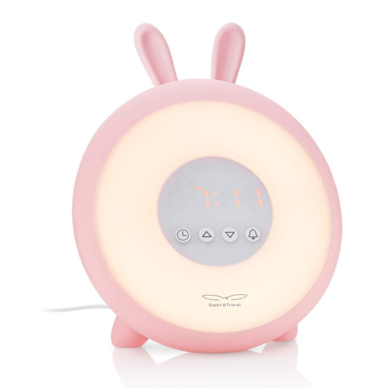 Rabbit&Friends Rabbit Wake Up Lampe mit Wecker, Pink
