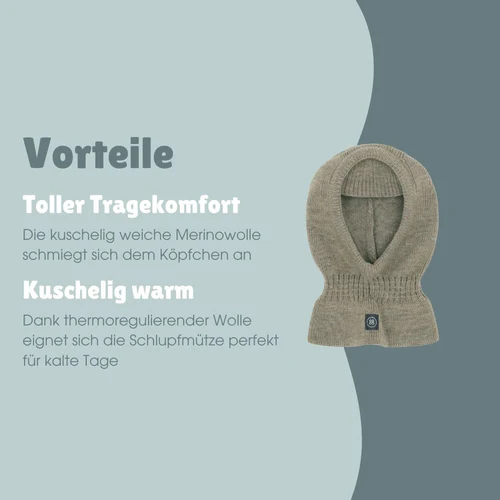 Emma & Noah Merino Wollschlupfmütze Kind – Bild 3