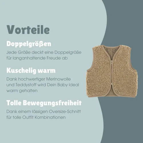 Emma & Noah Merinowoll Teddy Weste – Bild 6