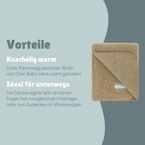 Emma & Noah Merinowoll Teddy Kuscheldecke – Bild 6