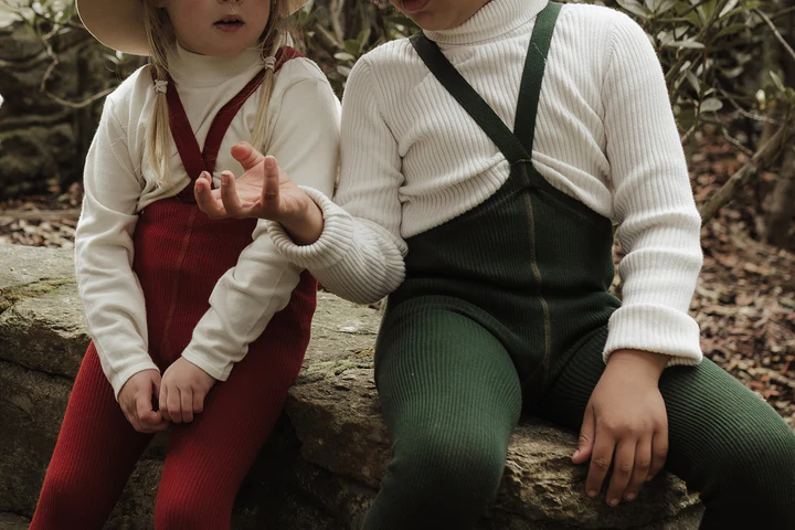 Silly Silas Footed Cotton Tights (GOTS) Dark Forest Green – Bild 3