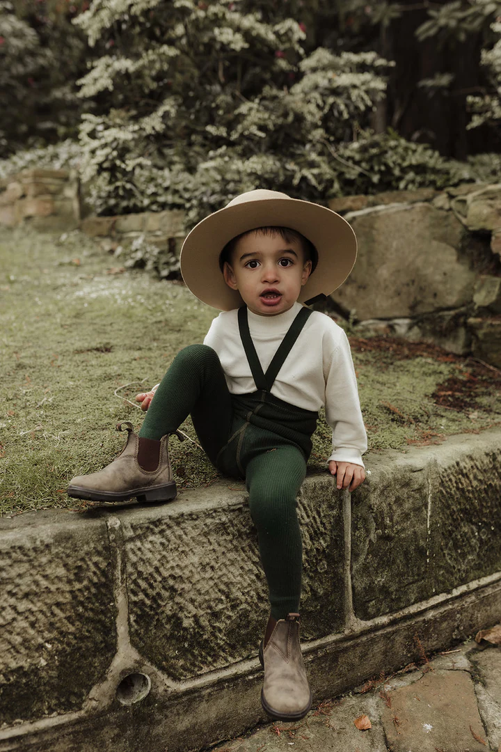 Silly Silas Footed Cotton Tights (GOTS) Dark Forest Green – Bild 4