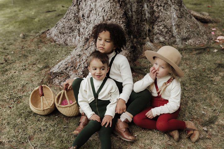 Silly Silas Footless Cotton Tights (GOTS) Dark Forest Green – Bild 3