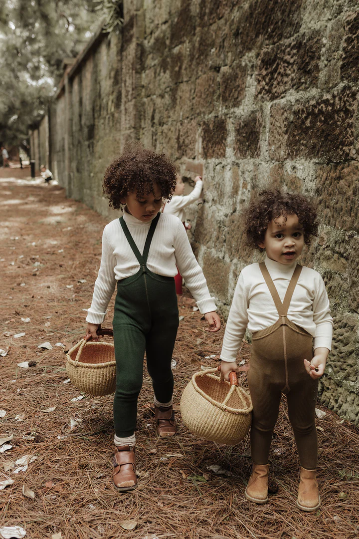 Silly Silas Footless Cotton Tights (GOTS) Dark Forest Green – Bild 4