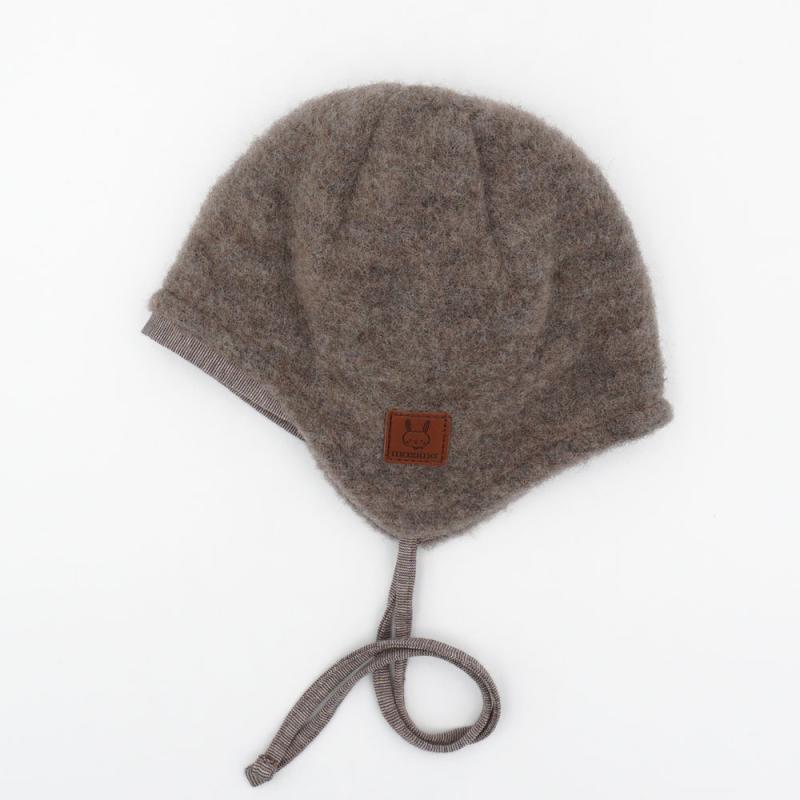 Maximo BABY-Mütze,Wollfleece GOTS ,Jerseyfutter, Bindeband – Bild 3