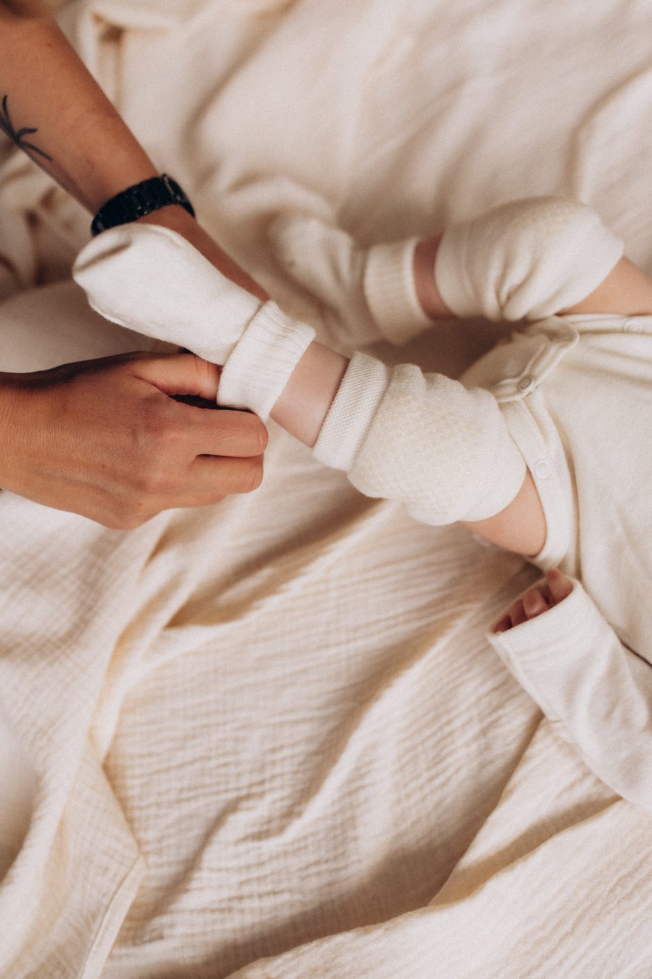 Wooly Organic Merino Wollsocken (Ecru) – Bild 4