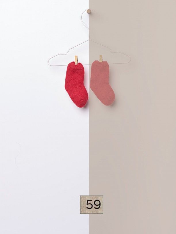 Wedoble Socken aus extrafeiner Merinowolle beige