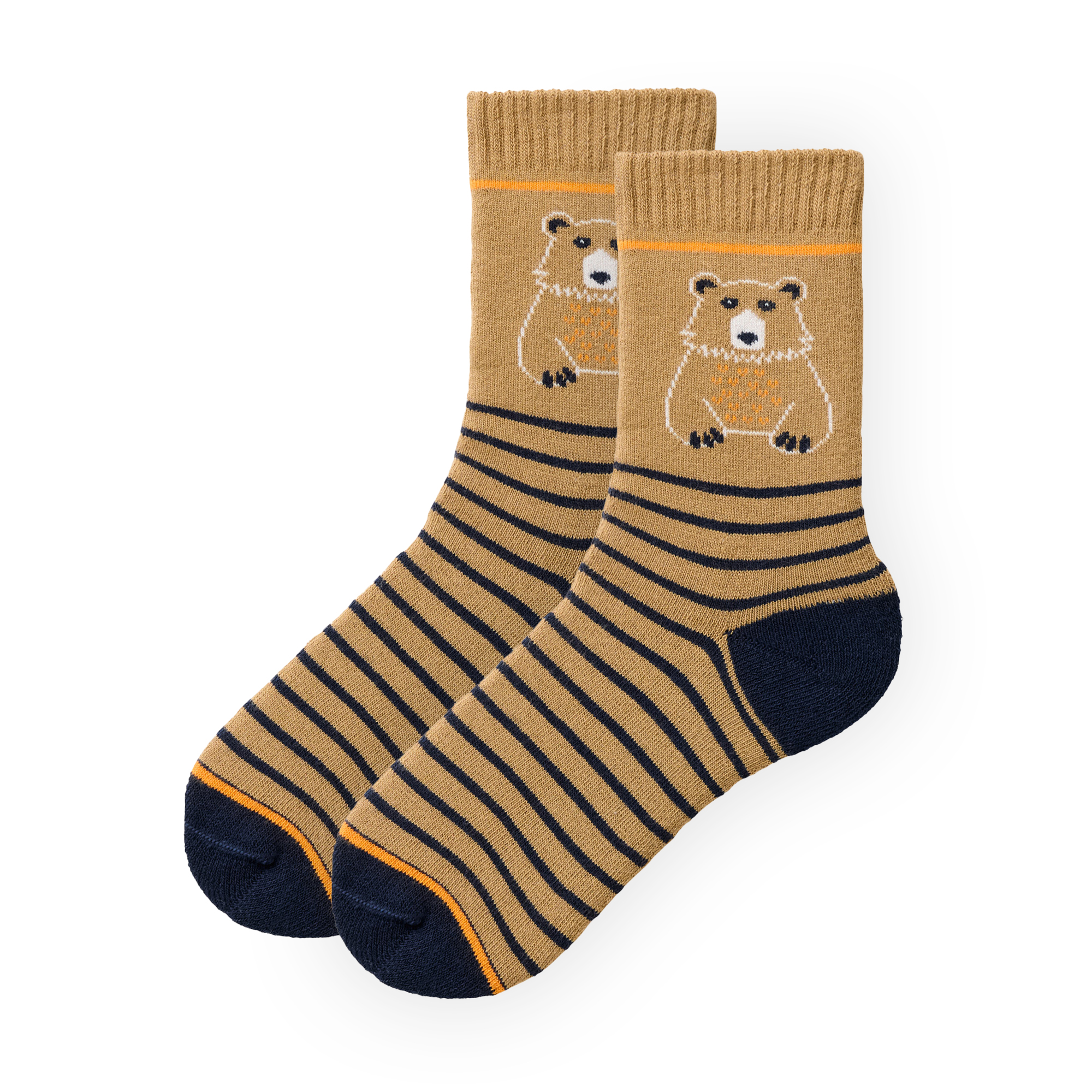 People wear organic Warme Frotteesocken Bär braun/blau