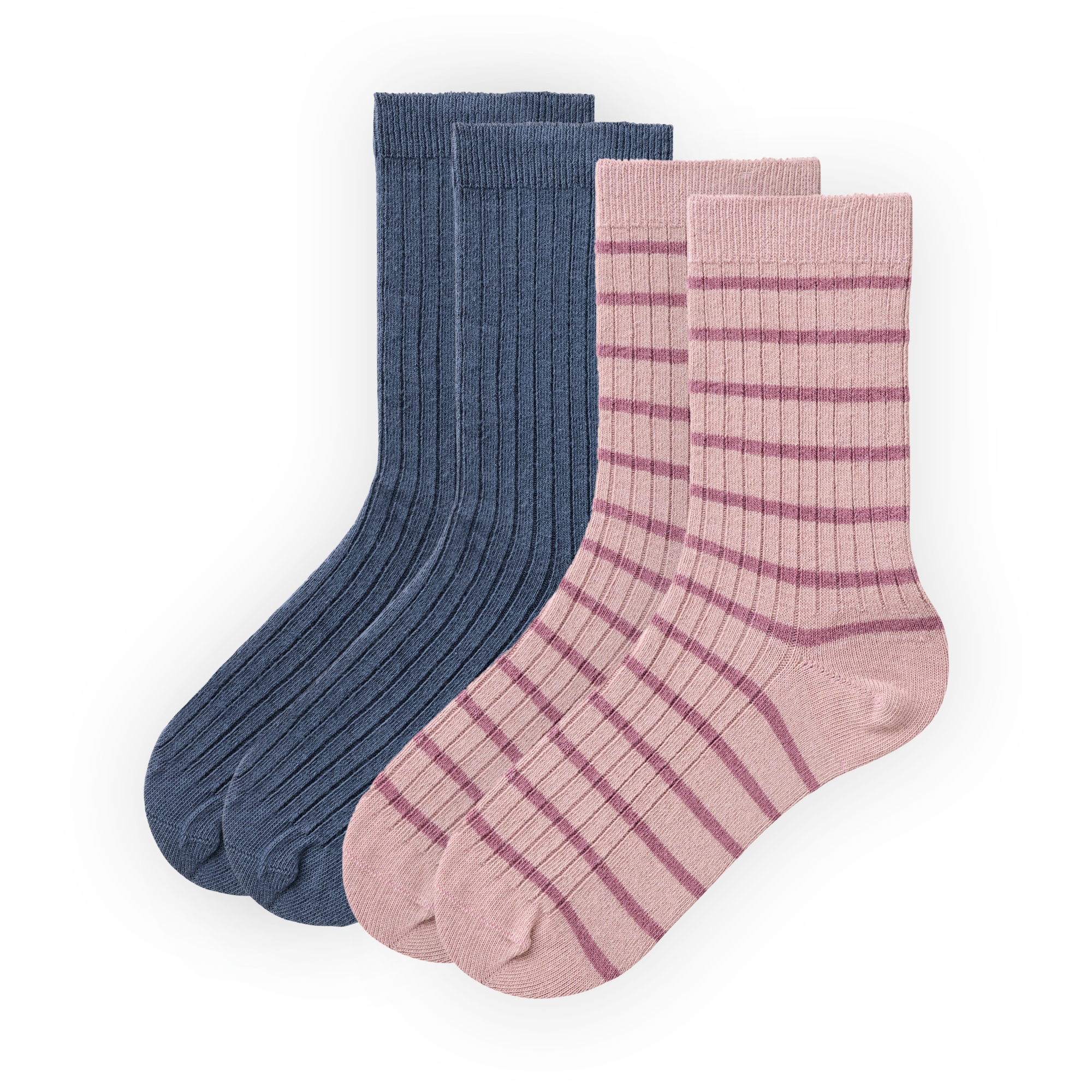People wear organic 2er Pack Ripp-Socken rosa/rauchblau