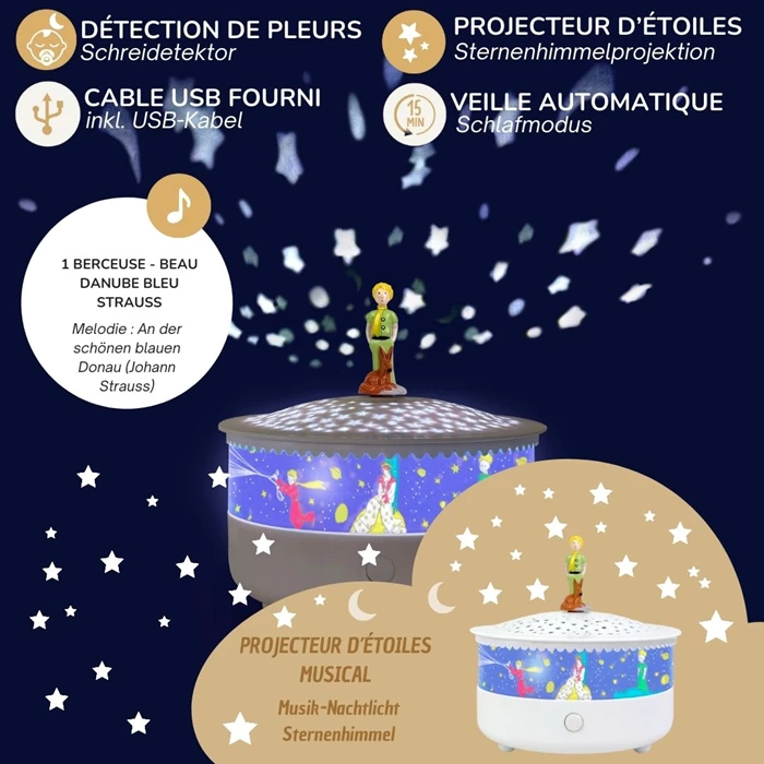 Trousselier Musik-Nachtlicht & Sternenhimmel, Kleiner Prinz – Bild 2