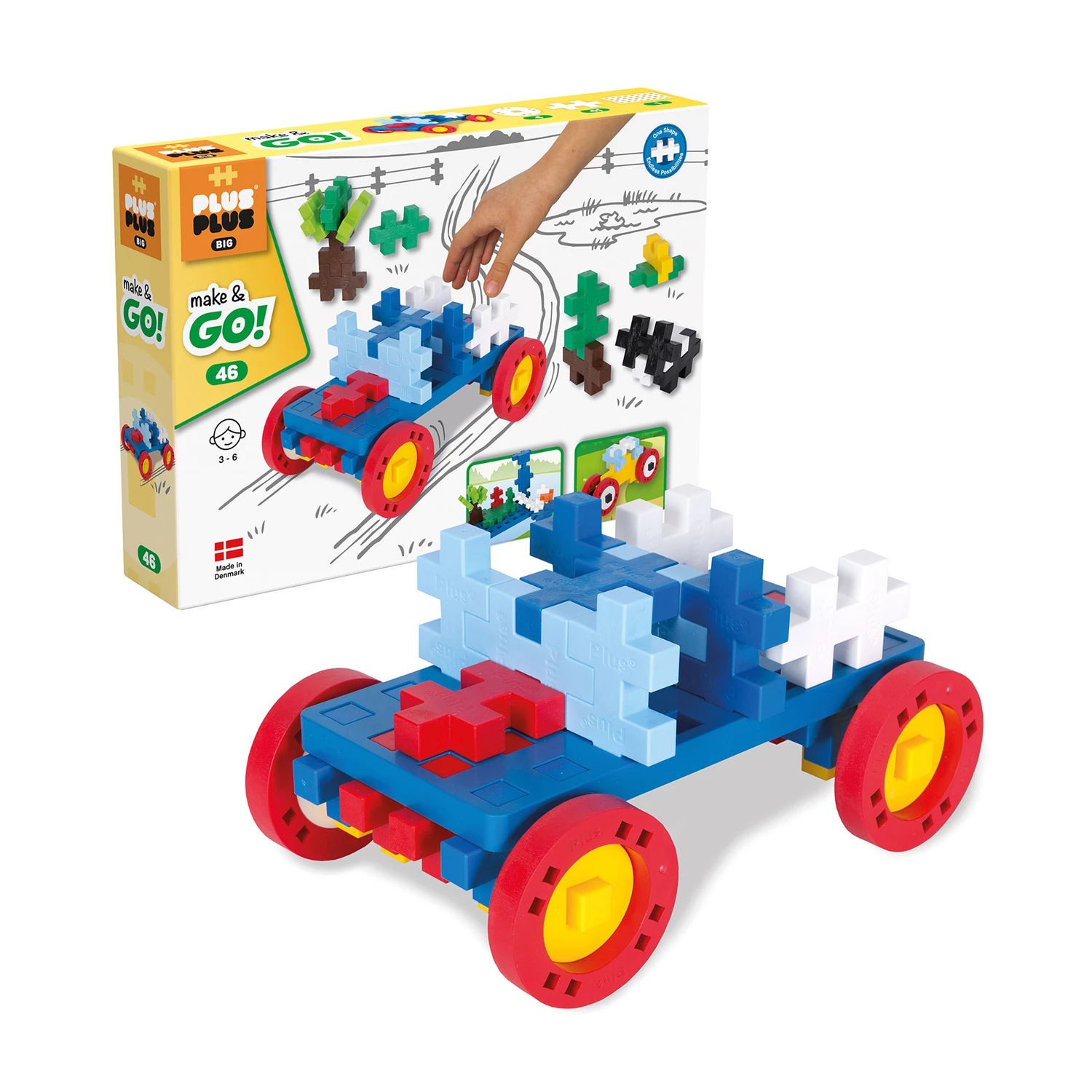 Plus Plus 46 Kreativ Bausteine BIG GO! Fahrzeuge – Bild 2