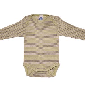 Cosilana Langarmbody grün-pflaume-natur geringelt