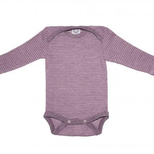 Cosilana Langarmbody pflaume-pink-natur geringelt