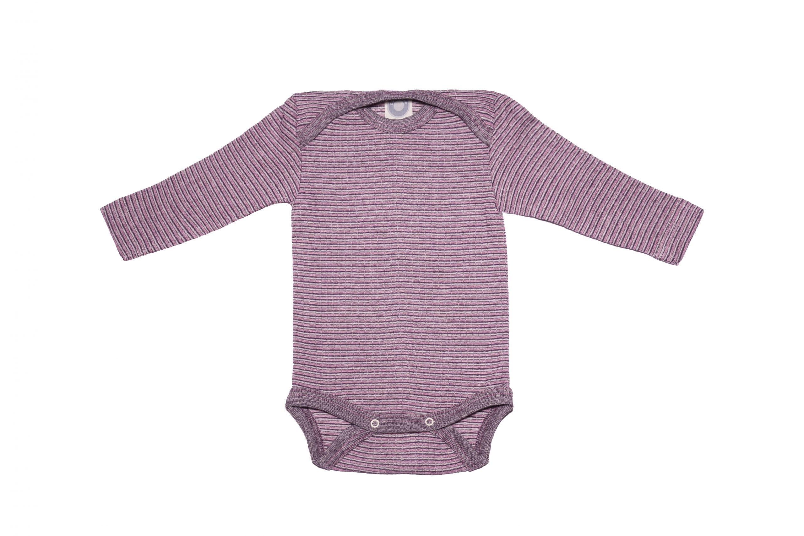 Cosilana Langarmbody pflaume-pink-natur geringelt