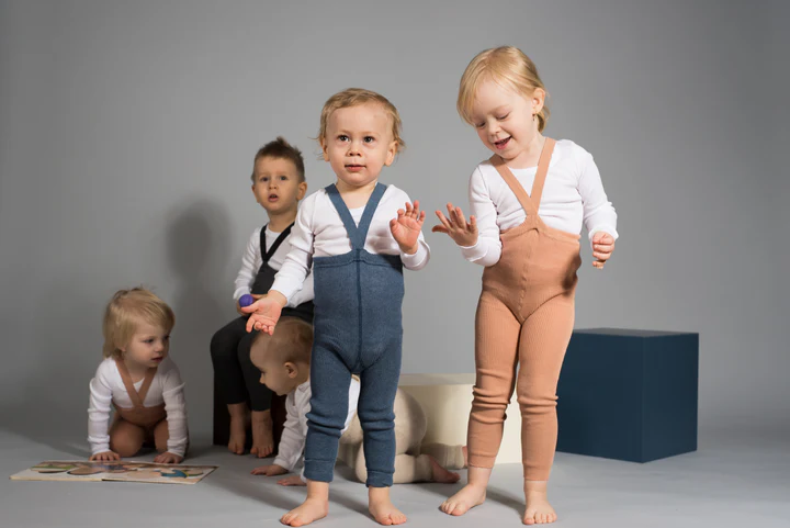 Silly Silas Footed Cotton Tights (GOTS) Steel Blue Blend – Bild 2