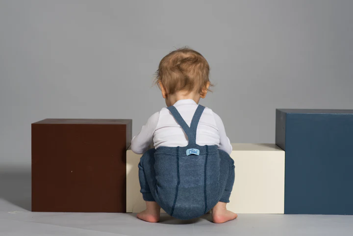 Silly Silas Footed Cotton Tights (GOTS) Steel Blue Blend – Bild 3