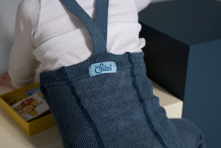 Silly Silas Footed Cotton Tights (GOTS) Steel Blue Blend – Bild 4