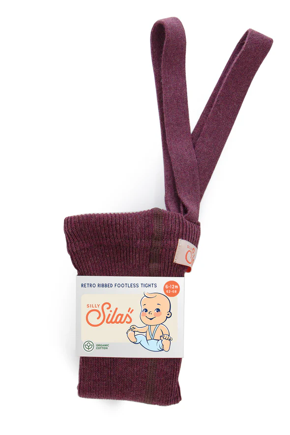 Silly Silas Footless Cotton Tights (GOTS) Fig Blend