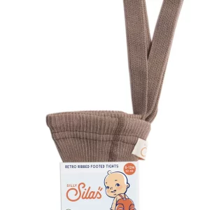 Silly Silas Footed Cotton Tights (GOTS) Granola