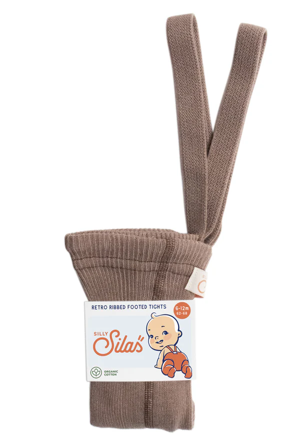Silly Silas Footed Cotton Tights (GOTS) Granola