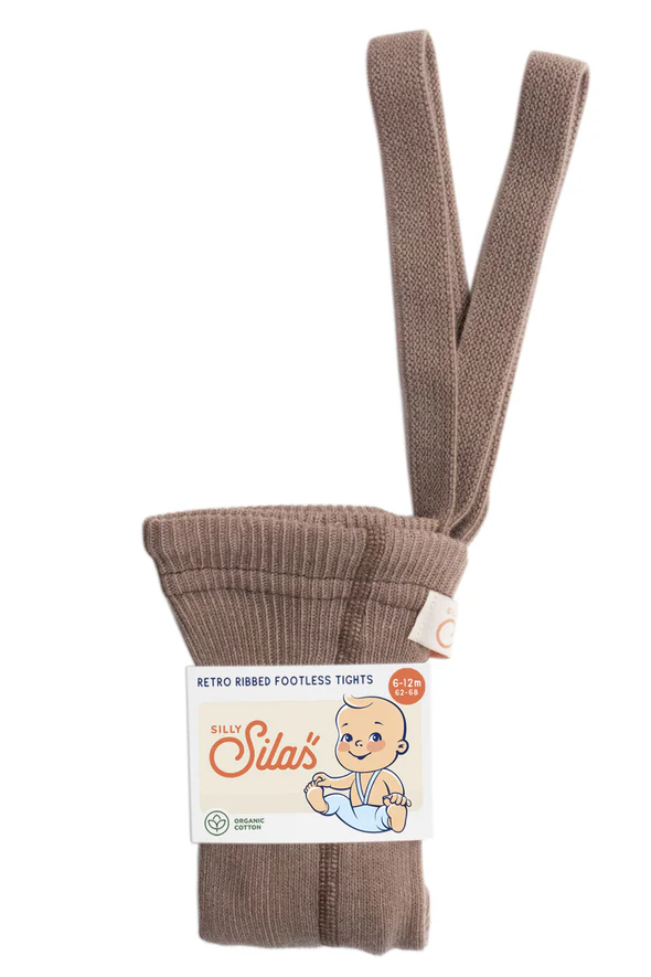 Silly Silas Footless Cotton Tights (GOTS) Granola