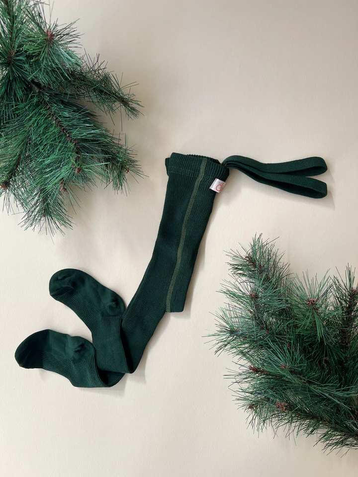 Silly Silas Footed Cotton Tights (GOTS) Dark Forest Green – Bild 5