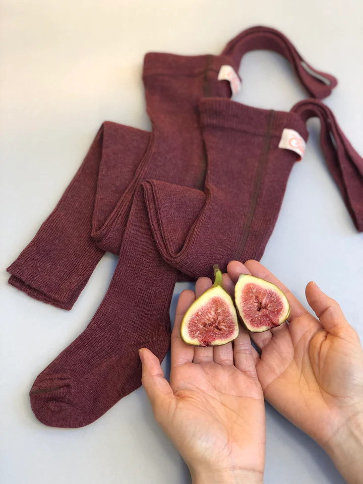 Silly Silas Footed Cotton Tights (GOTS) Fig Blend – Bild 4