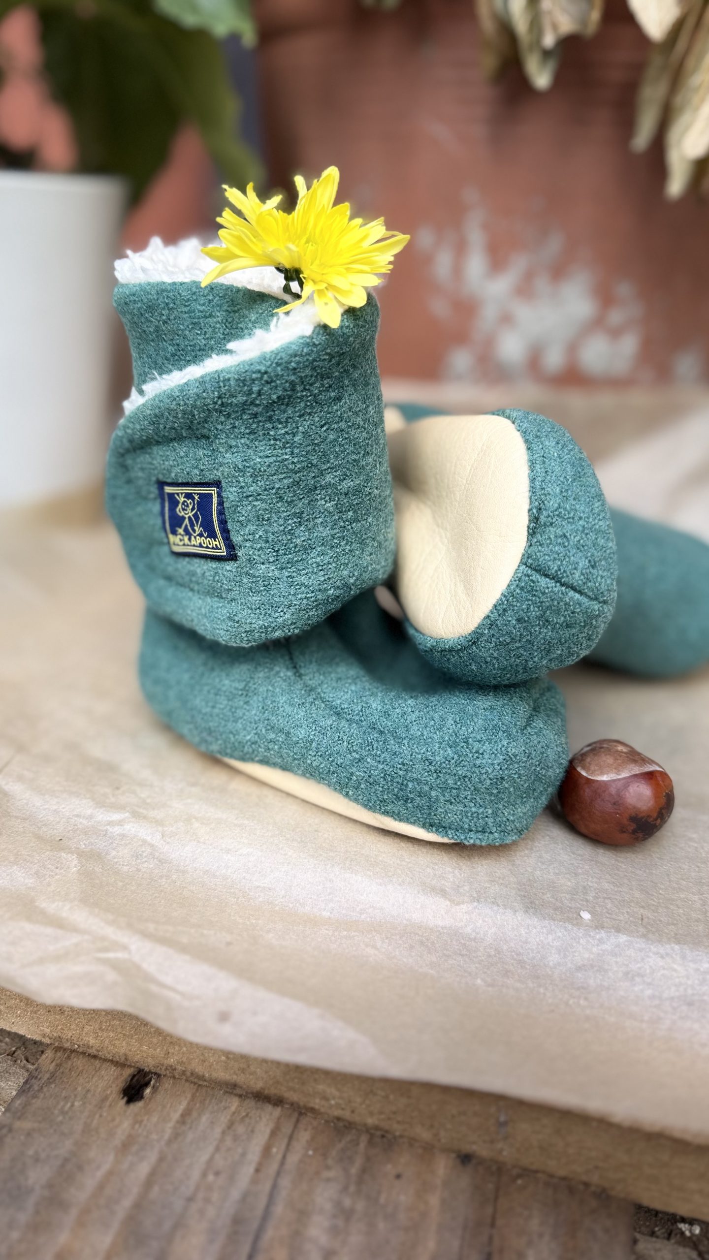 Pickapooh Baby Hausschuhe Trotter (mineral green)