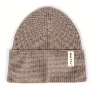 Halfen Strick-Beanie Merino Nuss
