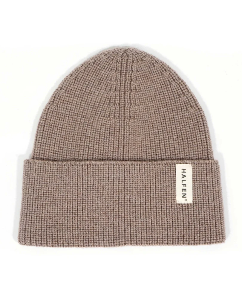 Halfen Strick-Beanie Merino Nuss