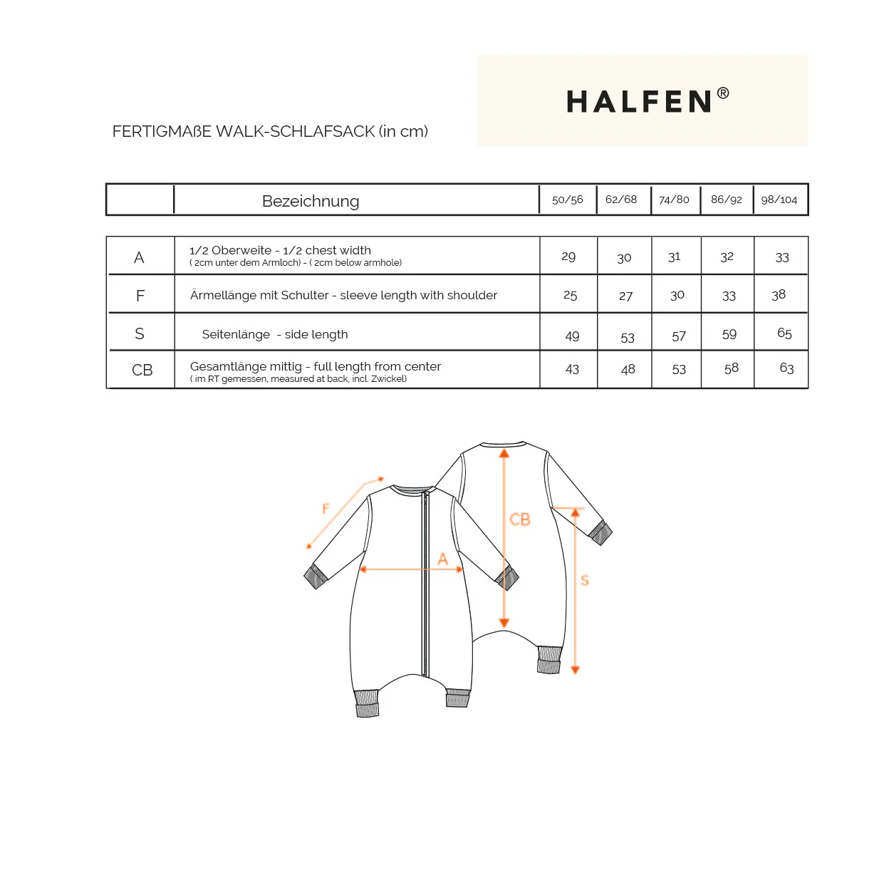 Halfen Walk-Schlafsack mit Beinen und abnehmbaren Armen – Bild 8