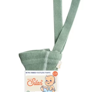 Silly Silas Footed Cotton Tights (GOTS) Matcha Oat Latte