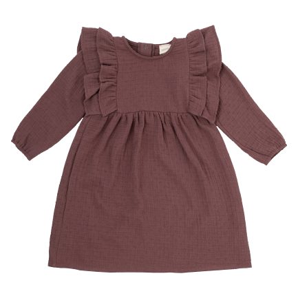 Wooly Organic Musselin-Kleid mit Rüschen