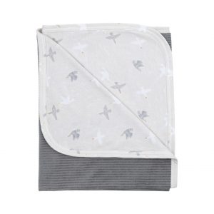 Wooly Organic Veloursdecke night owl/Gänseprint