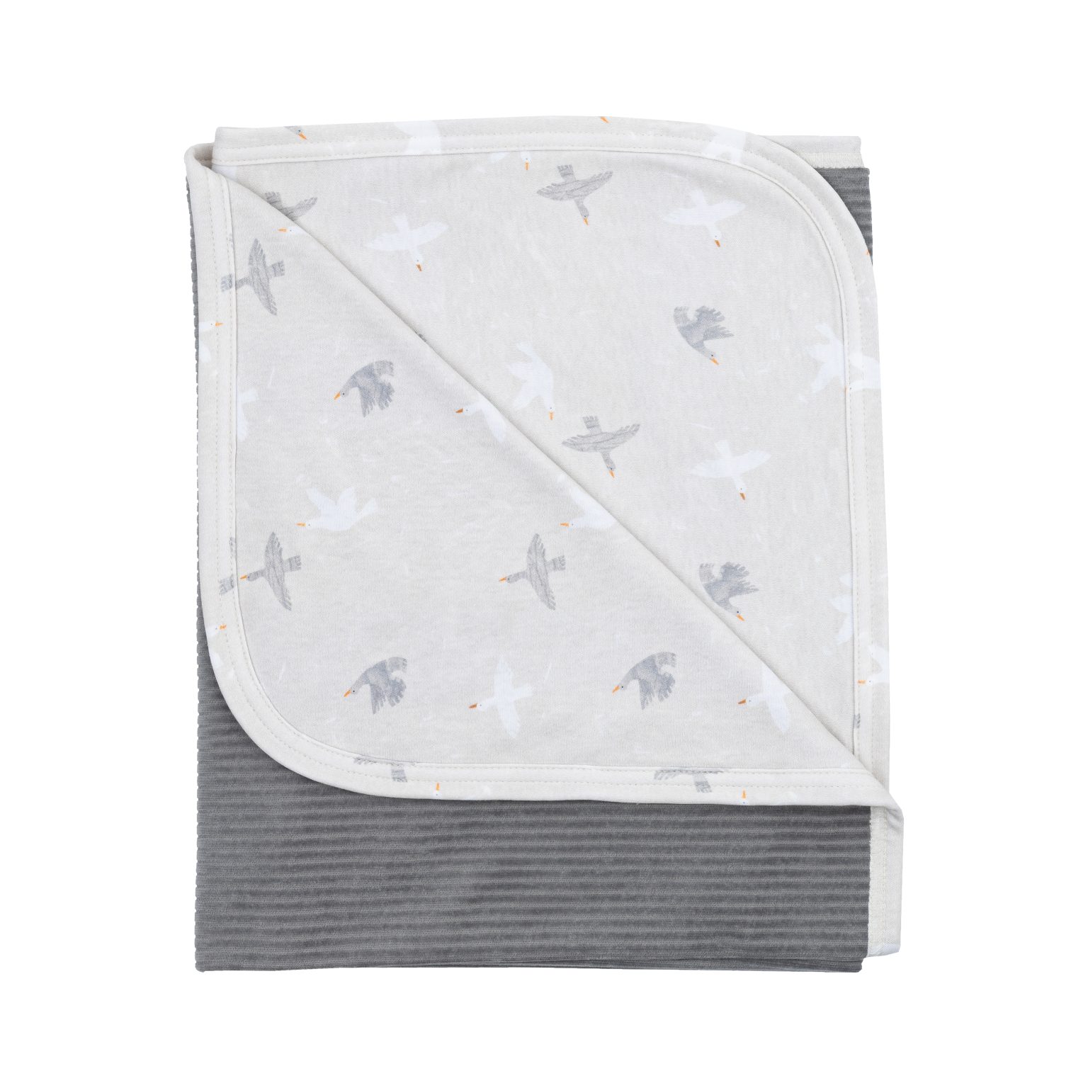 Wooly Organic Veloursdecke night owl/Gänseprint