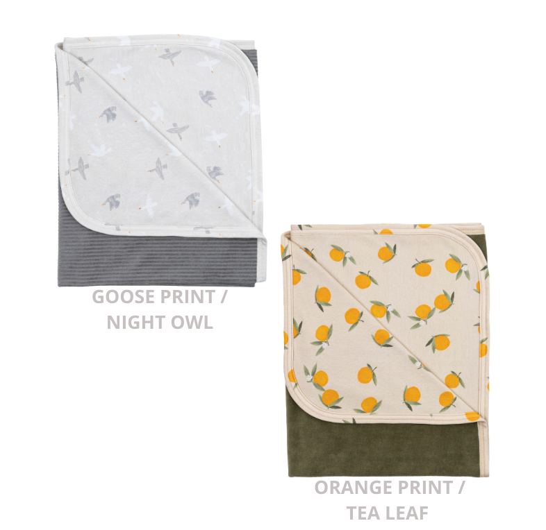 Wooly Organic Veloursdecke night owl/Gänseprint – Bild 2