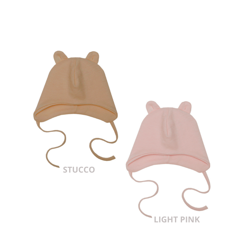 Wooly Organic Merino-Wolle/Seide Mütze mit Teddyohren (light brown) – Bild 3