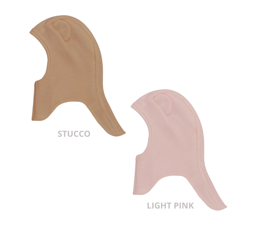 Wooly Organic Merino-Wolle/Seide Balaclava mit Teddy-Ohren (light pink) – Bild 3