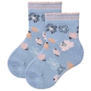 People wear organic Doppelpack Frotteesöckchen rauchblau-rosa – Bild 3