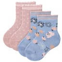 People wear organic Doppelpack Frotteesöckchen rauchblau-rosa