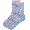 People wear organic Warme Frotteesocken Blumen rauchblau