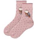 People wear organic Warme Frotteesocken Eule rosa